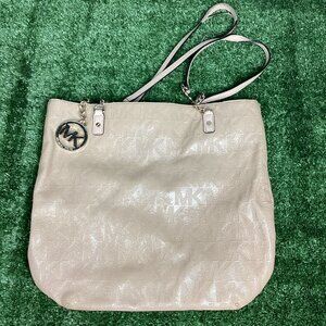 Michael Kors Cream Signature Logo Shoulder Bag